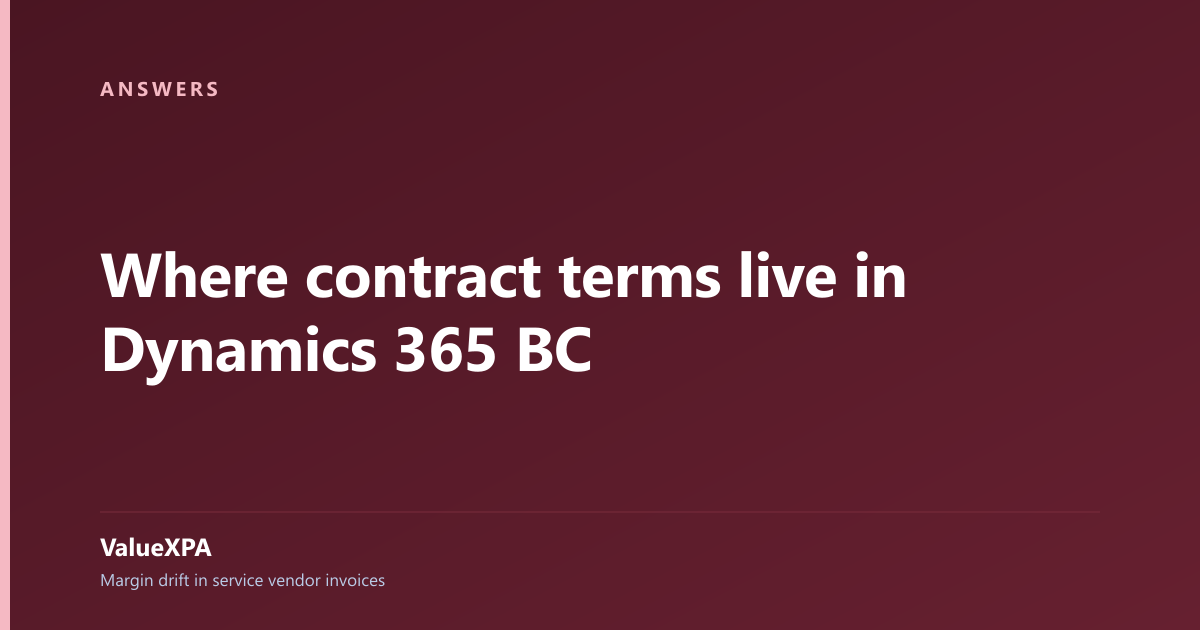Where contract terms live in Dynamics 365 BC