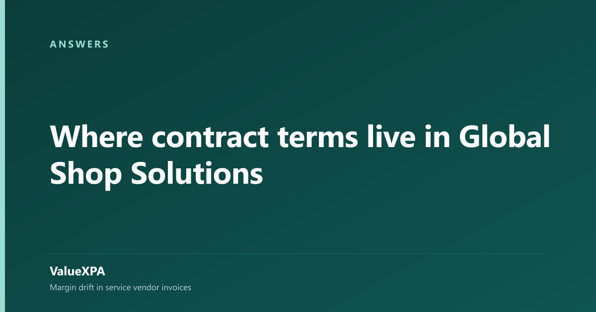 Where contract terms live in Global Shop Solutions