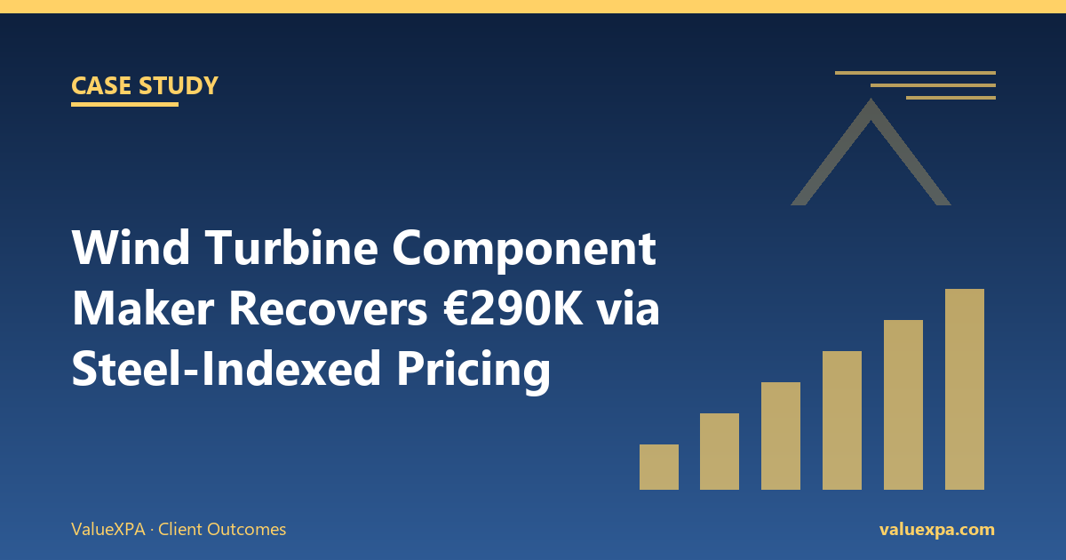 German Wind Turbine Component Manufacturer Recovers €290K from Mispriced Steel Index Escalators