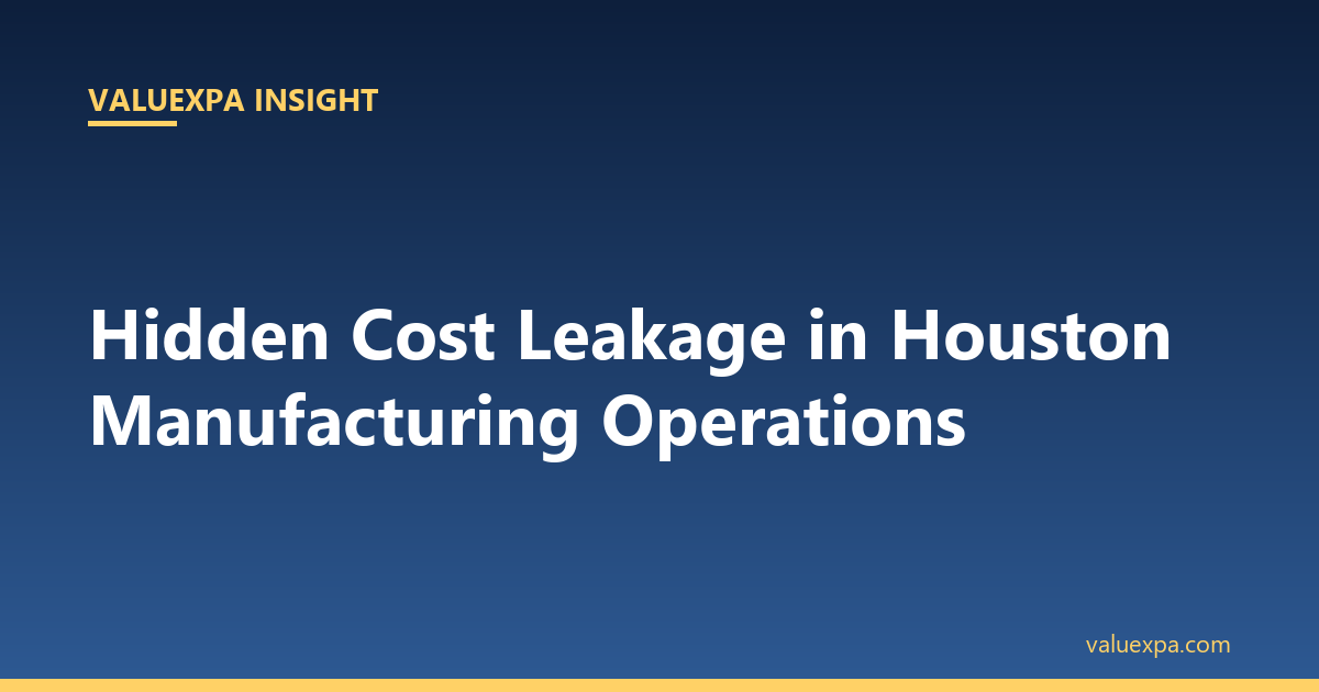 Hidden Cost Leakage in Houston Manufacturing Operations: Identify and Recover Lost Profit Before It Impacts EBITDA (2026 Guide)